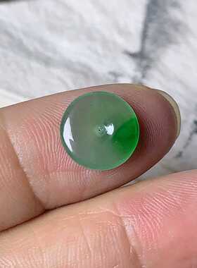 翠都翡翠珠宝天然翡翠A货玉佩挂坠小吊坠项坠飘阳绿平安扣500313