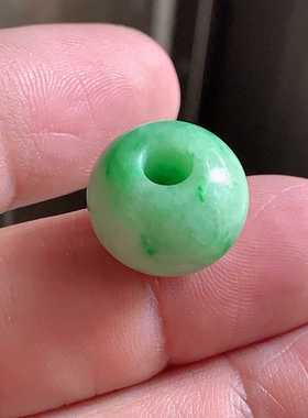 缅甸A货玉石裸石镶嵌面送证书冰糯种阳绿路路通100113