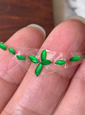 翠都翡翠珠宝天然A货玉石镶嵌戒面冰种阳绿随形一套200006