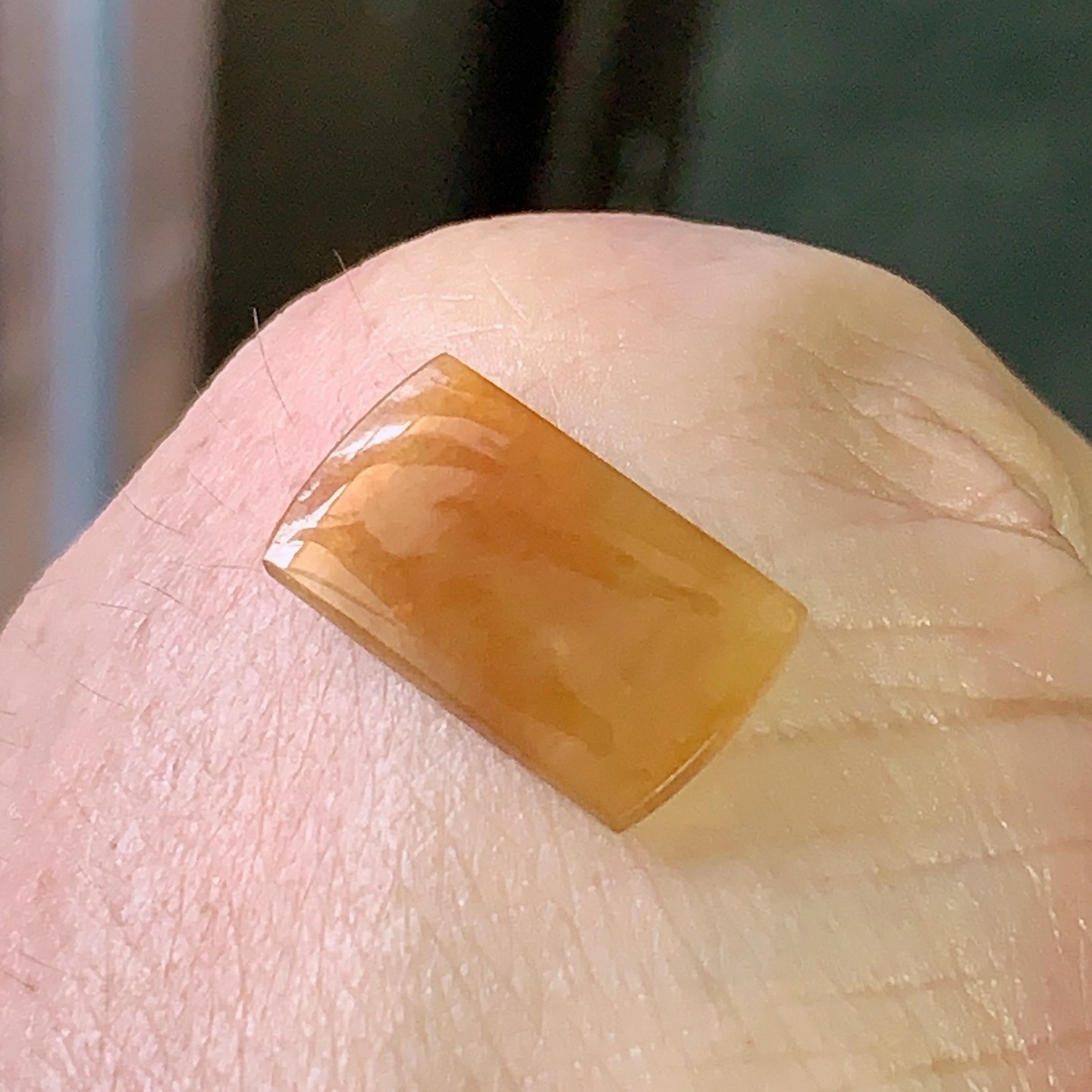 天然翡翠A货玉石裸石戒面镶嵌面送证书黄翡马鞍戒面100454