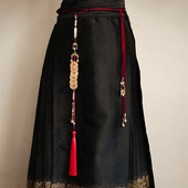 腰缠万贯禁步红色长流苏禁步国风新中式 红色喜庆招财腰带铜钱吊坠