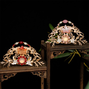 唐风明制宋制古装发冠汉服配饰丸子头古代气质造型精美盘发饰品