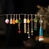 国风小吊坠新中式 饰品 小滴溜发簪耳饰项链流苏挂件可打开多功能装