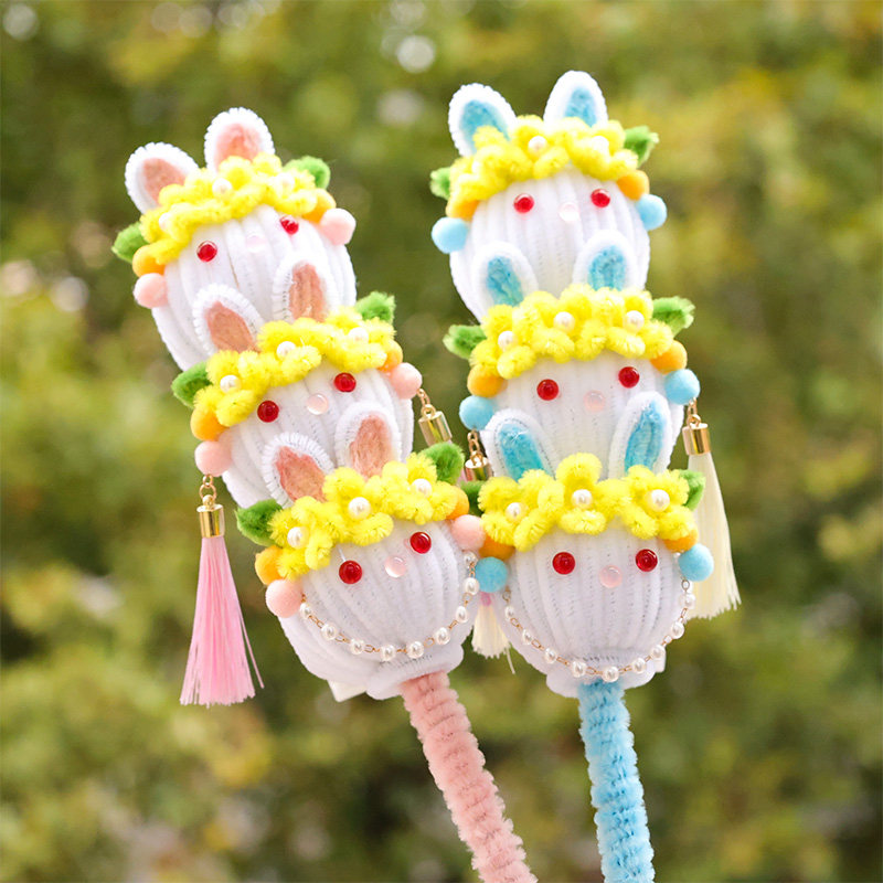 手持发光兔子灯生肖灯笼可发光糖葫芦兔花灯手编毛茸兔子拍照道具,节庆用品/礼品,灯笼材料包,淘宝优惠券,粉丝福利购,淘宝优惠卷