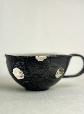 les petits bonheurs日本 rokuro六鲁 职人手工水玉咖啡杯马克杯