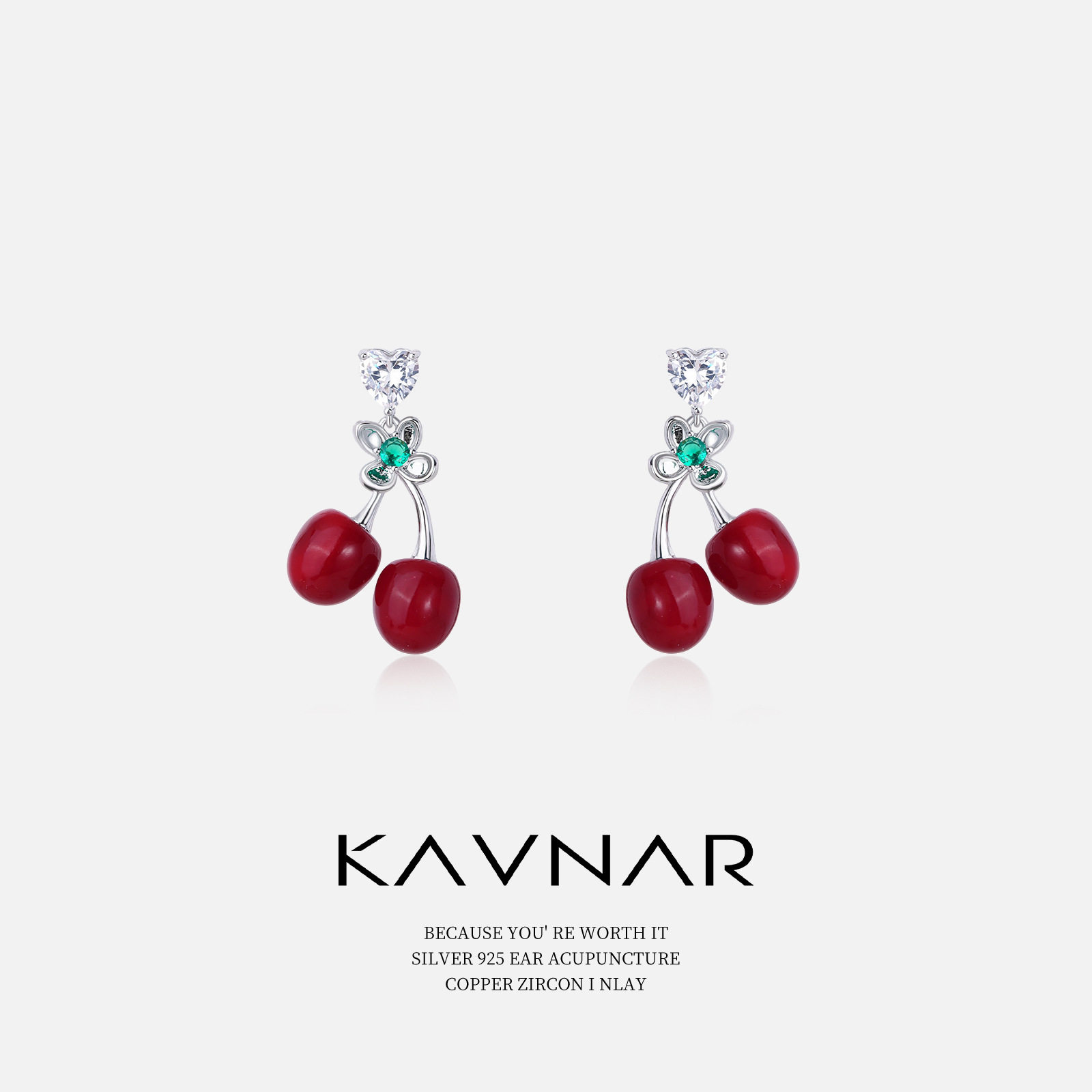 樱桃系列酒红色爱心锆石耳钉时尚气质耳饰925纯银针耳环高级感女,饰品/流行首饰/时尚饰品新,耳钉,淘宝优惠券,粉丝福利购,淘宝优惠卷