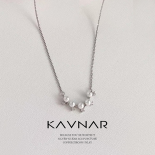 白月光锁骨链气质优雅锆石珍珠项链女轻奢小众高级感设计生日礼物