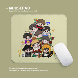 十个天勤卡通鼠标垫小号锁边加厚防滑办公室可定制电脑键盘垫高级