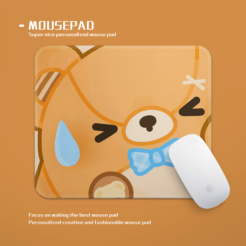 蛋仔派对熊可水洗鼠标垫办公可定制小号锁边加厚笔记本电脑桌垫子