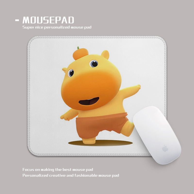 水豚噜噜卡通可爱鼠标垫锁边加厚款可定制学生党专用电脑桌面垫子