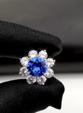 S高端进口奥地利水晶鲜蓝色206花朵锆石衬衫毛衣纽扣子16mm定制款