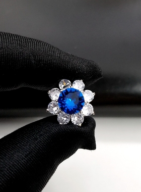 S高端进口奥地利水晶深宝蓝色243花朵锆石毛衣装饰纽扣16mm定制款