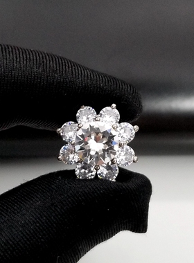 绮SG进口奥地利水晶花朵白色001锆石衬衫毛衣纽扣子16mm