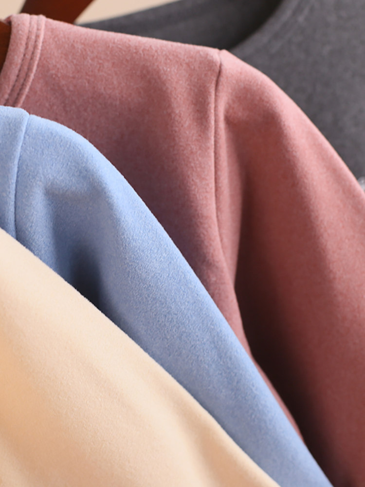 소녀와 소년 가을 겨울  중대형 아동용 양면 독일 벨벳 가정용 속옷 둥근 목에 꼭 맞는 잠옷 난방 및 따뜻한 가을 옷