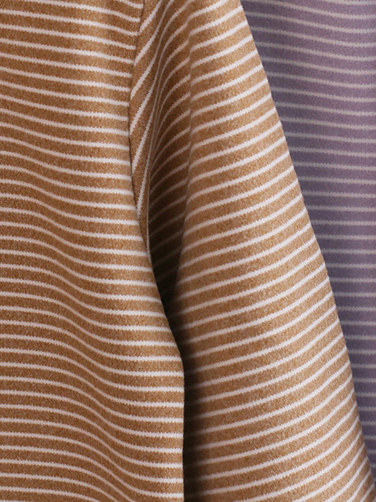 남성과 여성의 가을 겨울 온열 독일 벨벳 속옷 중대형 아동용 라운드 넥 스트라이프 바닥에 꼭 맞는 기모 따뜻한 가을 옷