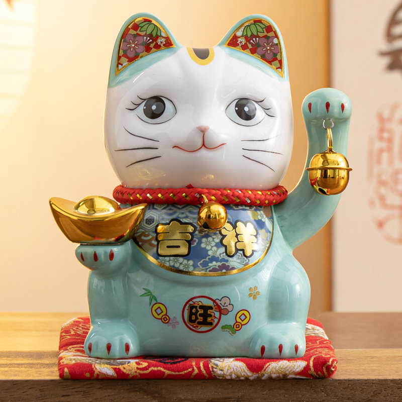 传统日式中号陶瓷招财猫摆件家居桌面装饰品工艺品礼物酒柜电视柜,家居饰品,招财猫,淘宝优惠券,粉丝福利购,淘宝优惠卷