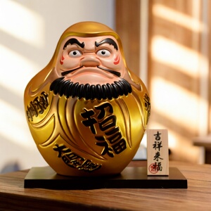 金色日式禅意达摩免安装摆件礼盒