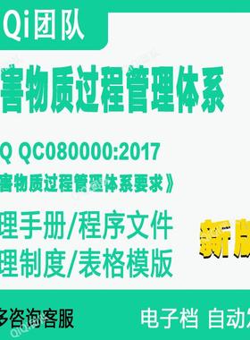 IECQ-QC080000-2017有害物质过程管理体系全套文件-仅模板