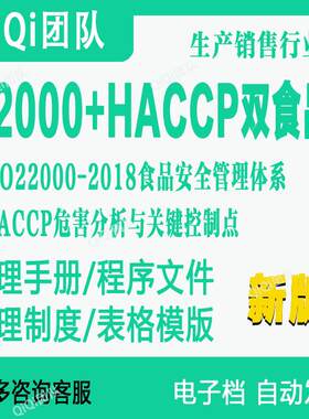 ISO22000-2018&HACCP食品安全危害分析与关键控制点二合一模板