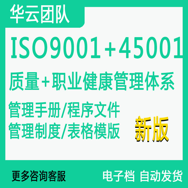 ISO二合一QS质量管理体系职业健康安全管理体系全套体系文件模板