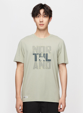 诺诗兰夏季男户外环保凉感印花上衣短袖T恤NTSDT5308S