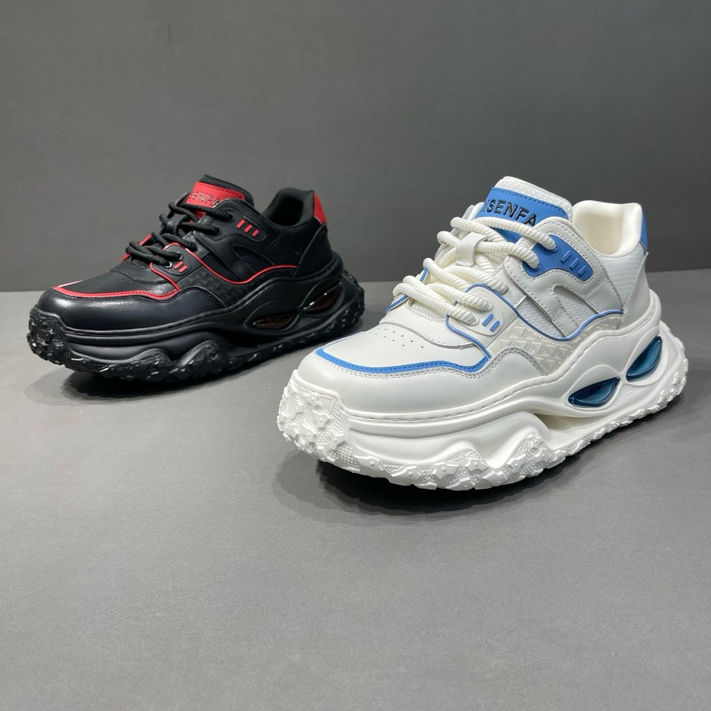 枫之时尚春季气垫底增高减震休闲鞋牛皮个性另类轻奢男士潮老爹鞋,流行男鞋,老爹鞋,淘宝优惠券,粉丝福利购,淘宝优惠卷