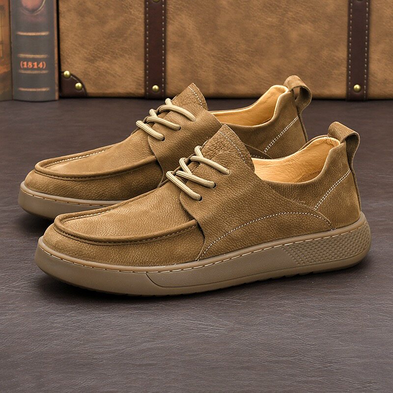 枫之时尚新款复古休闲鞋2025耐磨舒适不臭脚软面真皮学生男士板鞋,流行男鞋,休闲板鞋,淘宝优惠券,粉丝福利购,淘宝优惠卷