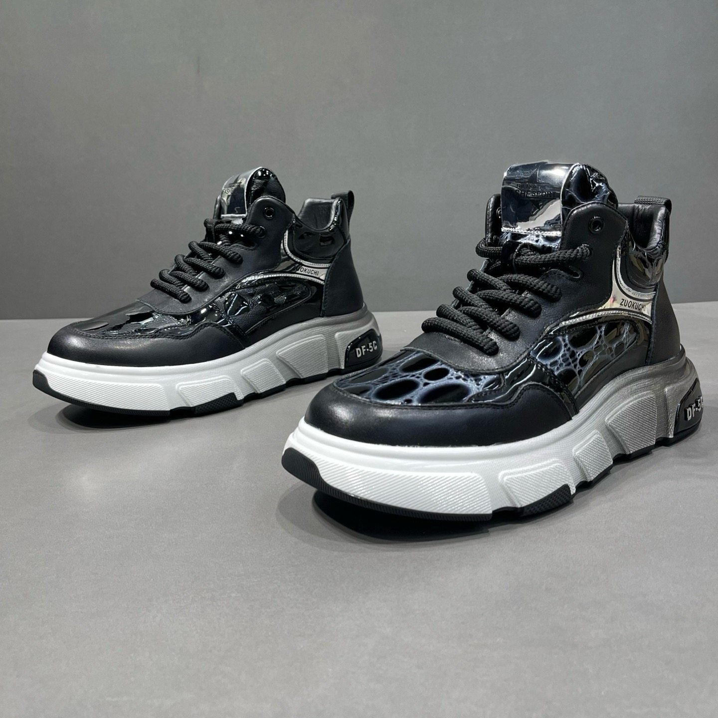 枫之时尚冬季厚底增高休闲鞋轻奢不臭脚牛皮发型师男士个性高帮鞋