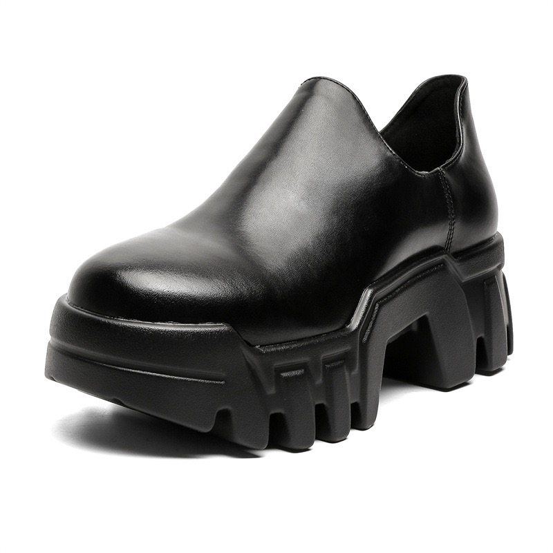 枫之时尚春季厚底增高机车休闲鞋推土机个性另类小众德比鞋男皮鞋