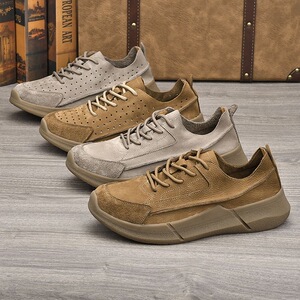 枫之时尚夏季厚底增高休闲鞋复古轻便舒适透气牛皮镂空个性运动鞋