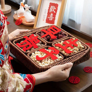 早生贵子结婚压床摆件模具婚礼铺床干果盒篮子婚房布置婚庆用品