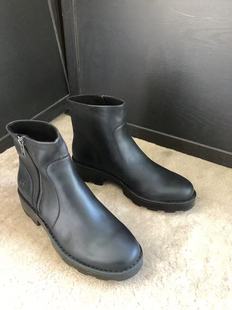 born 头层牛皮舒适侧拉链厚底女士短靴 轻