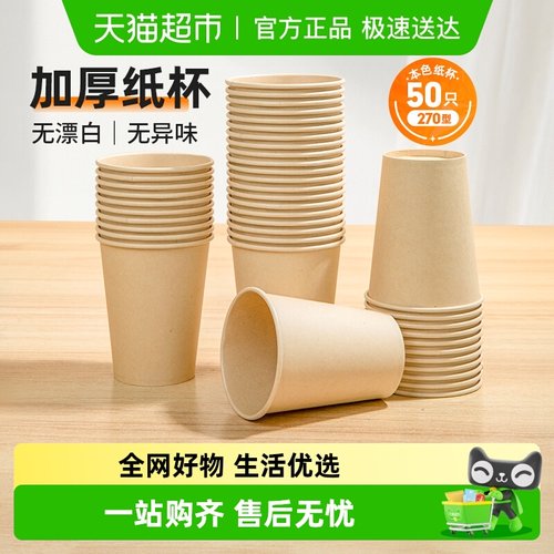 特美居加厚无异味一次性水杯本色