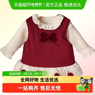 Kmi秋冬新款女童连衣裙套装冬季厚款加绒生日洋气公主礼服裙