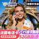 欧洲电话卡Orange法国5G 4G手机流量上网卡差旅游欧盟多国sim卡