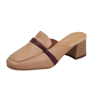 小码32码33穆勒鞋女粗跟懒人凉拖外穿时尚网红韩版软皮大码半拖鞋