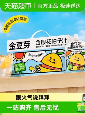 金豆芽金银花柚子汁礼盒小孩果汁饮料小袋清火饮品健康无添加