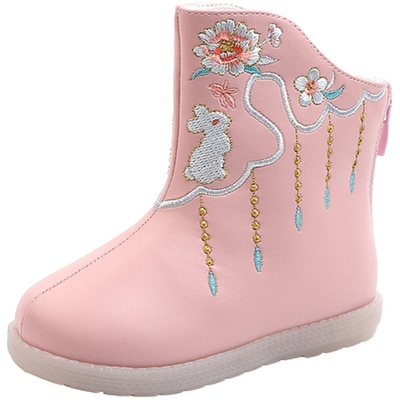 冬季加绒儿童汉服鞋皮靴