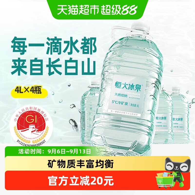 恒大冰泉长白山低钠甘甜矿泉水图片