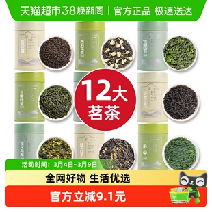君品臻小罐装12大茗茶茶叶红茶绿茶碧螺春金骏眉高山云雾茉莉花茶