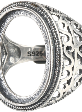 南红复古镶嵌蜜蜡绿松石戒指空托