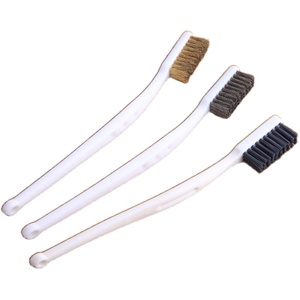 7寸铜丝刷不锈钢丝牙刷清洁除锈工业刷 文玩金刚磨料丝猪毛小刷子