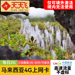 马来西亚电话卡2GB每日4G手机上网卡吉隆坡20/30天新马泰旅游流量