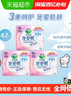 花王乐而雅宠爱肌敏感肌日用卫生巾25cm*42