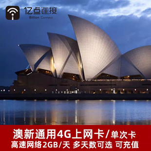 亿点澳新通用电话卡4/5/7/10/15天4G高速流量上网卡悉尼澳大利亚