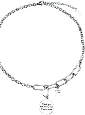 新款钛钢嘻哈街头酷女孩卫衣项链