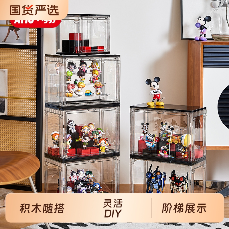 原创罗马柱全透明潮玩盲盒展示盒