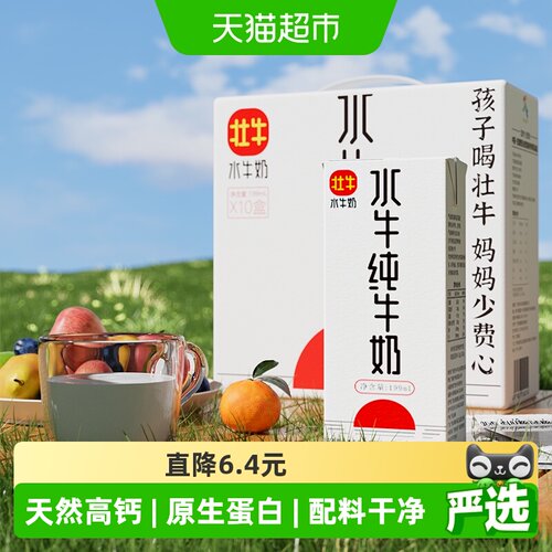 广西壮牛水牛纯牛奶199ml×10盒