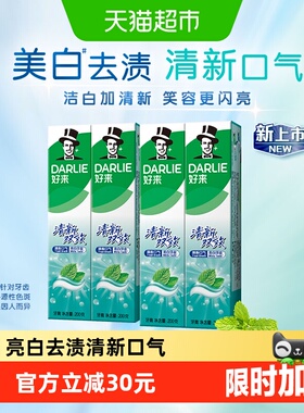 DARLIE好来(原黑人)牙膏清新双效200g*4支套装大容量清新口气