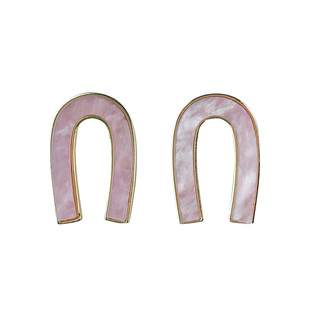 日韩气质香芋紫字母U形耳环简约质感显瘦耳饰甜美显白